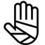 A wrist brace or cast